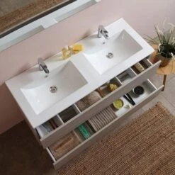 MOBILE BAGNO 120 CM CON DUE CASSETTI E DOPPIO LAVABO BERLIN -Villeroyit Negozio 3994224 5