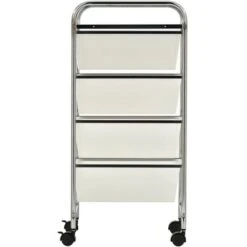 Nova Carrello Portaoggetti Mobile Con 4 Cassetti E Ruote In Plastica Vari Colori Colore : BIANCO -Villeroyit Negozio 41427086 5
