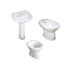 SERIE SANITARI IDRO A TERRA FORMATA DA LAVABO, COLONNA, BIDET E VASO