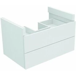 Mobile Sottobanco EDITION 400 PLANNING Con Apertura Sifone 700x437x450mm Bianco Lucido, Bianco Lucido KEUCO