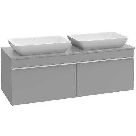 Villeroy & Boch Mobile Lavabo, 1257 X 436 X 502 Mm, Modello Sospeso, In Legno, Per 2 Lavelli Rovere Grafite 3 Villeroy & Boch Mobile Lavabo, 1257 X 436 X 502 Mm, Modello Sospeso, In Legno, Per 2 Lavelli Rovere Grafite