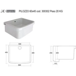 Vasca Lavatoio/pilozzo 60x45 In Ceramica Con Sifoneria -Villeroyit Negozio 43455986 4