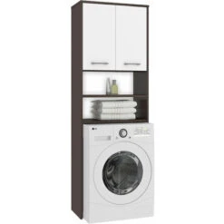 LENA Mobile Per Lavatrice 180x64x30 Cm Locale Lavanderia/lavatrice/bagno Con Ripiani