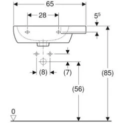 GEBERIT - FANTASIA LAVABO ASIMMETRICO 65 CM. CON RIPIANO D'APPOGGIO A DESTRA BIANCO 500.891.00.1 -Villeroyit Negozio 46236861 4
