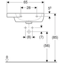 GEBERIT - FANTASIA LAVABO ASIMMETRICO 65 CM. CON RIPIANO D'APPOGGIO A SINISTRA BIANCO 500.879.00.1 -Villeroyit Negozio 46236863 4