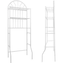 Scaffale Per Bagno Con 3 Ripiani Gabinetto 6534177cm Bianco