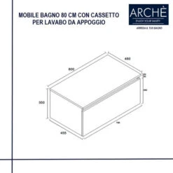 Arche Mobile Bagno Teak 80 Cm Sospeso Con Cassetto Per Lavabo Da Appoggio -Villeroyit Negozio 49468106 5