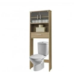TOPKIT | Mobili Da Bagno Sopra WC Gala 8950 | Mensola Sopra WC | Mensola Dell'organizzatore Del Bagno | Gabinetto Sopra Il Gabinetto | Quercia