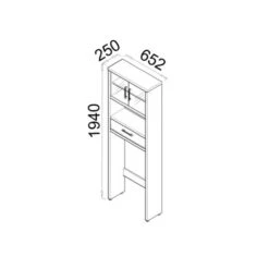 TOPKIT | Mobili Da Bagno Sopra WC Gala 8950 | Mensola Sopra WC | Mensola Dell'organizzatore Del Bagno | Gabinetto Sopra Il Gabinetto | Quercia -Villeroyit Negozio 50641557 5
