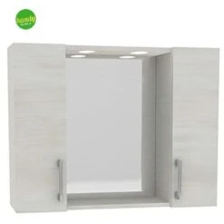 SPECCHIERA CON 2 PENSILI E ILLUMINAZIONE LED SAVINI DUE ROVERE BIANCO