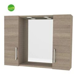 SPECCHIERA CON 2 PENSILI E ILLUMINAZIONE LED SAVINI DUE ROVERE FUMO