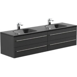 Mobile Bagno Compose 180 Lavabo Nero, Nero Satinato -Villeroyit Negozio 51285372 3