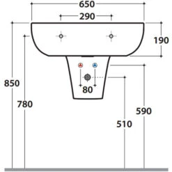 Semicolonna Per Lavabo Modello Grace Di Globo. Altezza Cm 26 -Villeroyit Negozio 51537660 3