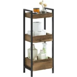 SoBuy Biancheria Bagno Cesta Bagno Cesta Biancheria Scaffale Bagno Cesta Scaffale Mobili Bagno Salvaspazio Marrone FRG226-F