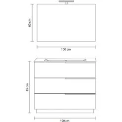 ARREDO BAGNO A TERRA 100CM CELESTE, SPECCHIO 100X60 CON LAMPADA NEW YORK -Villeroyit Negozio 51764832 5
