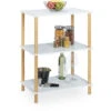 Relaxdays Scaffale A 3 Ripiani, Per Cucina, Bagno E Ingresso, HLP79x60x40 Cm, Autoportante, Bambù E MDF, Bianco/Naturale -Villeroyit Negozio 51983987 1