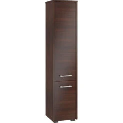 FRANCO Mobile Colonna Bagno Moderno 140x30x30 Cm Mobile Contenitore Dal Design Moderno 2 Ante + 5 Nicchie