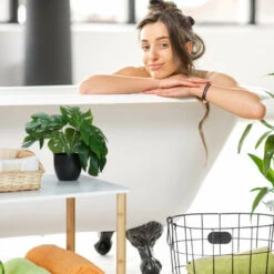 Relaxdays Scaffale Da Bagno, 2 Ripiani, Bambù E MDF, HLP: 44x60x40 Cm, Mobile Autoportante Da Cucina, Bianco Naturale -Villeroyit Negozio 52736323 3