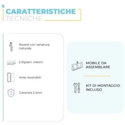 Colonna Bagno Sospesa H. 140 Cm 2 Ante Serie Oasi Rovere In Kit Di Montaggio -Villeroyit Negozio 53076544 4