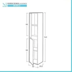 Mobile Bagno Sospeso 80 Cm 2 Ante Serie Oasi Rovere Con Specchio E Pensile -Villeroyit Negozio 53076545 5