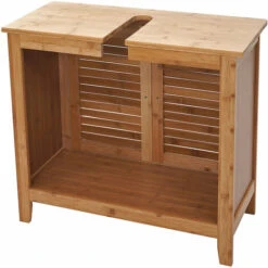 Nova Mobilie Sottolavabo Per Bagno Con 2 Ante In Legno Di Bambù Color Noce -Villeroyit Negozio 54080573 4