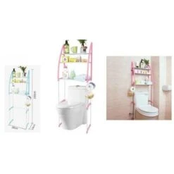 ORGANIZER CON 3 MENSOLE SCAFFALE SOPRA WC BAGNO SALVASPAZIO PORTAOGGETTI