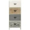 Rebecca Mobili Cassettiera 4 Cassetti Bianco Legno Beige Grigio Montato 79x30x24 -Villeroyit Negozio 54649215 1