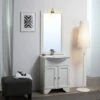 MOBILE DECAPE' BIANCO PER BAGNO CON LAVABO E LAMPADA 65 CM -Villeroyit Negozio 5573314 1