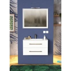 Mobile Bagno Mod.VENETO 2 Cassetti Bianco Opaco Da 60 Cm
