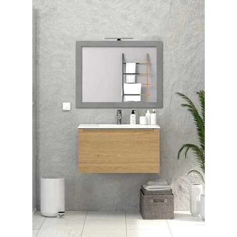 Specchio Reversibile Con Cornice Silver 90x65 Cm E Lampada Led 3 Specchio Reversibile Con Cornice Silver 90x65 Cm E Lampada Led