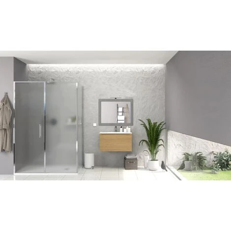 Specchio Reversibile Con Cornice Silver 90x65 Cm E Lampada Led 4 Specchio Reversibile Con Cornice Silver 90x65 Cm E Lampada Led - immagine 2