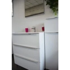 Mobile Bagno PORDENONE 3 Cassetti Bianco Opaco Da 90 Cm -Villeroyit Negozio 57207102 3