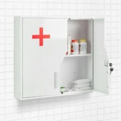 Relaxdays Armadietto Pronto Soccorso Per Medicinali, Cassetta Farmaci Con 5 Scomparti, HLP: 53x53x14,5 Cm, Bagno, Bianco 8 Relaxdays Armadietto Pronto Soccorso Per Medicinali, Cassetta Farmaci Con 5 Scomparti, HLP: 53x53x14,5 Cm, Bagno, Bianco -Villeroyit Negozio 57541953 2