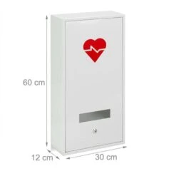 Relaxdays Armadietto Pronto Soccorso Per Medicinali, Cassetta Farmaci Con 3 Scomparti, HLP: 60x30x12 Cm, Bagno, Bianco -Villeroyit Negozio 57542486 4