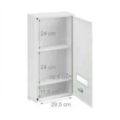 Relaxdays Armadietto Pronto Soccorso Per Medicinali, Cassetta Farmaci Con 3 Scomparti, HLP: 60x30x12 Cm, Bagno, Bianco -Villeroyit Negozio 57542486 5