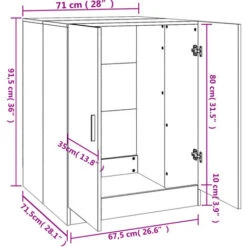 Mobile Per Lavatrice Rovere Fumo 71x71,5x91,5 Cm VidaXL -Villeroyit Negozio 58700123 3