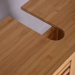 Mobile Bagno Sotto Lavabo Legno Bambu Armadietto Mobiletto 2 Ante 60x30x62 Cm -Villeroyit Negozio 59903392 5