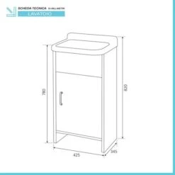 Mobile Lavatoio Salvaspazio In PVC Con Lavabo In Resina Bianco Kit Scarico Incluso -Villeroyit Negozio 60194458 3