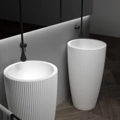 Lavabo Freestanding TWZ316 Di Pietra Solida (Solid Stone) - 50 X 50 X 90 Cm - Colore A Scelta Bianco Opaco -Villeroyit Negozio 60737162 3