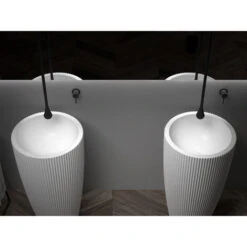 Lavabo Freestanding TWZ316 Di Pietra Solida (Solid Stone) - 50 X 50 X 90 Cm - Colore A Scelta Bianco Opaco -Villeroyit Negozio 60737162 4