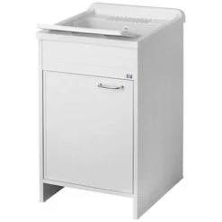 MOBILE LAVATOIO C.R. UNA ANTA IN RESINA 50 X 50 X 85 H BIANCO
