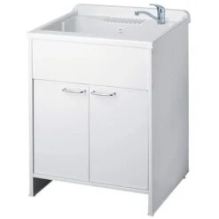 MOBILE LAVATOIO C.R. DUE ANTE IN RESINA 60 X 60 X 85 H BIANCO