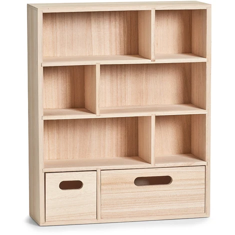 Scaffale Mobiletto In Legno Con 2 Cassetti 4 Scaffale Mobiletto In Legno Con 2 Cassetti - immagine 2