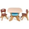 Giantex Set Tavolo E Sedie Da Gioco Per Bambini, 3 Pezzi Di Tavolo E Sedie Tavolino Da Gioco In Legno Con 2 Sedie Mobili Per Bambini Per Cameretta E Stanza Dei Giochi (Marrone) -Villeroyit Negozio 64522715 1