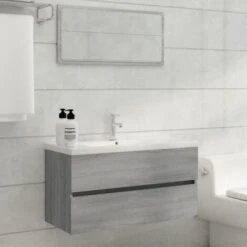 Mobile Sottolavabo Grigio Sonoma 90x38,5x45cm Legno Multistrato VidaXL -Villeroyit Negozio 64883067 4