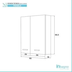 Pensile Bagno Color Larice 60x70 Cm Con Ante Reversibili -Villeroyit Negozio 6510227 3