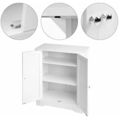 Mobiletto Armadietto Bagno 2 Ante Mobile Armadio In Legno MDF Bianco 60x30x80cm -Villeroyit Negozio 66360843 4