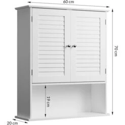 Mobile Mobiletto Armadietto Bagno Portaoggetti Con 2 Ante Legno Bianco 60x20x70 -Villeroyit Negozio 66360923 5