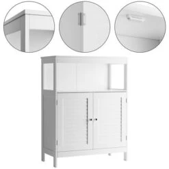 Mobiletto Mobile Armadietto Bagno 2 Ante Arredamento MDF Dimensioni 60x30x80 Cm -Villeroyit Negozio 66360925 4