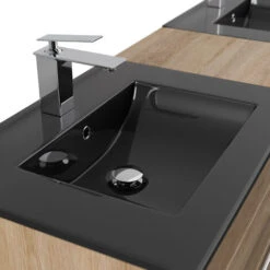 Mobile Bagno Aion XL Lavabo Nero Rovere Chiaro -Villeroyit Negozio 66409856 4